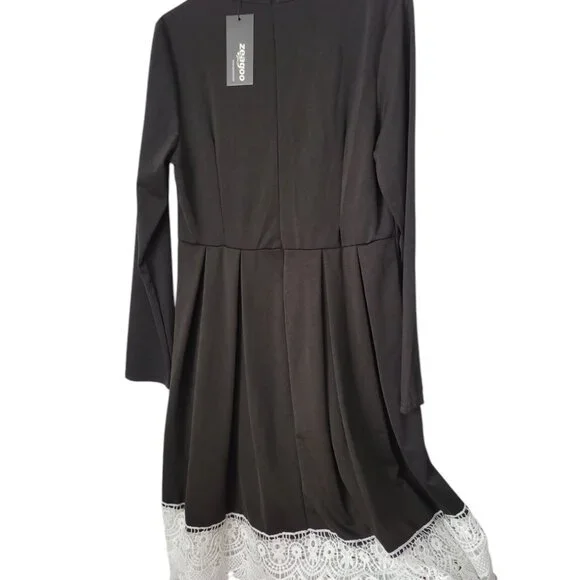 Women's NWT Zeagoo Black White Lace Dress XL